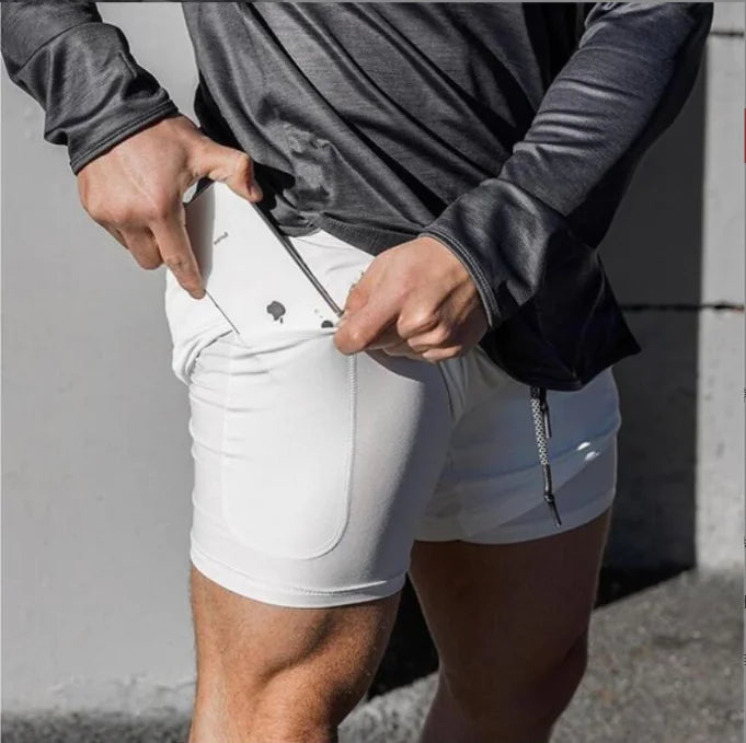 Men's Double Layer Mesh Running Shorts