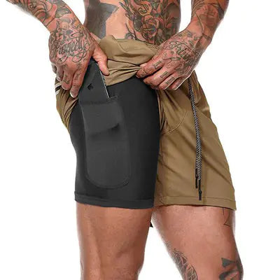 Men's Double Layer Mesh Running Shorts