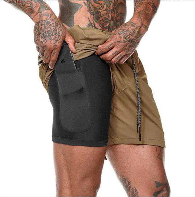Men's Double Layer Mesh Running Shorts