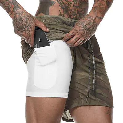Men's Double Layer Mesh Running Shorts