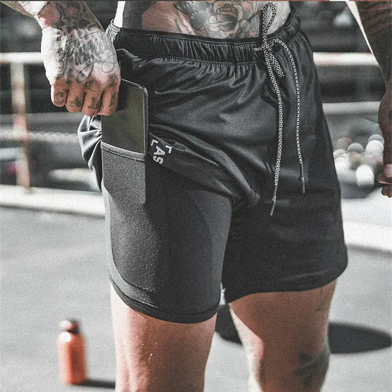 Men's Double Layer Mesh Running Shorts