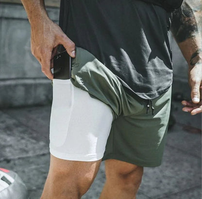 Men's Double Layer Mesh Running Shorts
