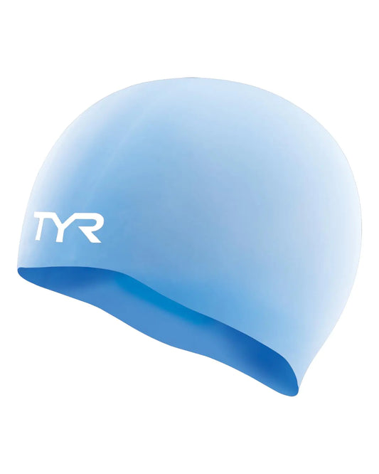 TYR Wrinkle Free Solid Silcone Junior Fit Swim Cap Periwinkle