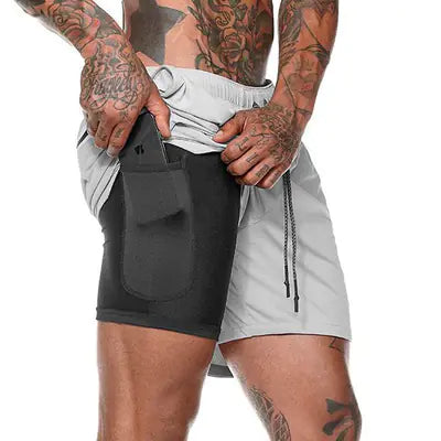Men's Double Layer Mesh Running Shorts