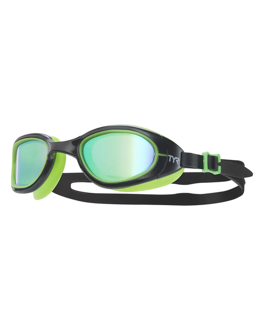 TYR Special Ops 2.0 Mirrored Adult Fit Swim Goggle Green/Black